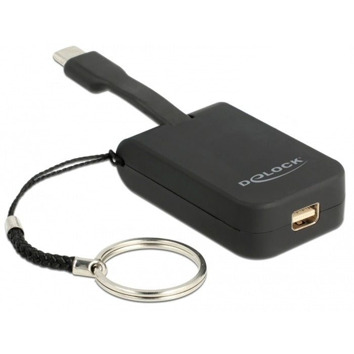 Load image into Gallery viewer, Delock usb-c > mini-displayport adapter sleutelhanger (zwart, 4k 60hz)
