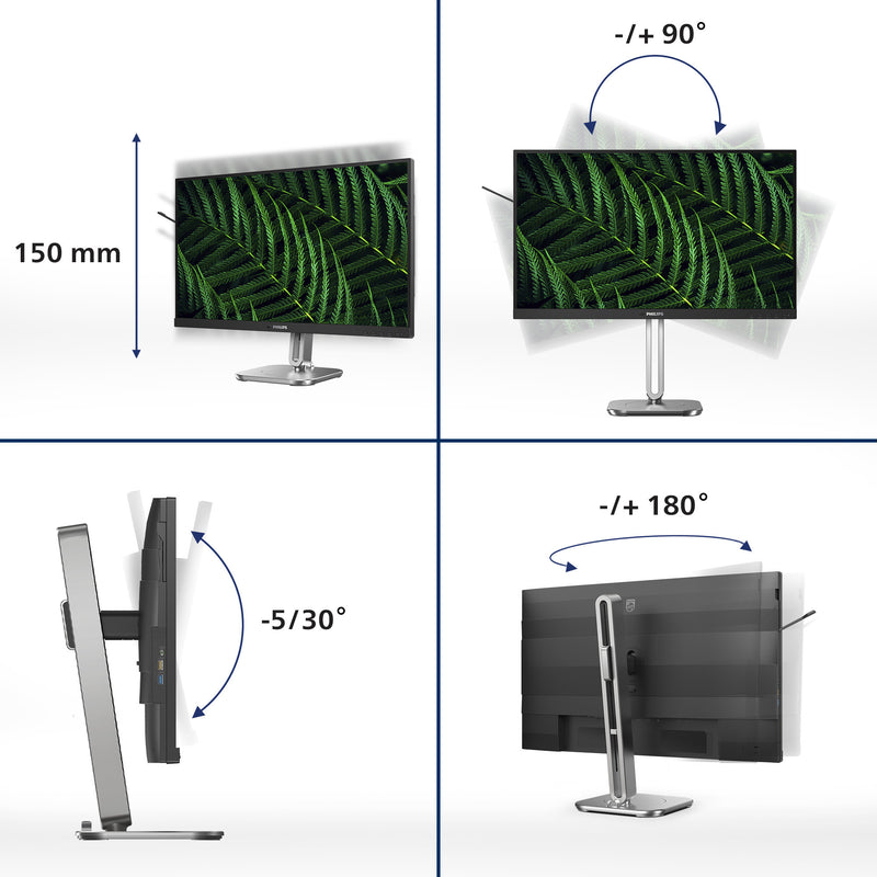 Chargez l'image dans la visionneuse de la galerie, Philips 24b2g5200 23.8 monitor (zilver zwart, vga, hdmi, displayport, usb, audio, 100 hz)

