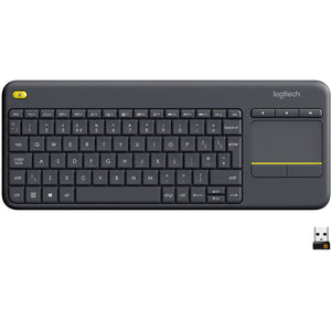 Logitech k400 plus toetsenbord (antraciet, eu lay-out (qwerty))