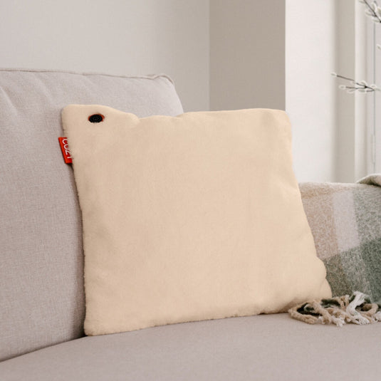 Cozy una teddy 45 x 45 cm draadloos warmtekussen (lichtbeige, powerbank 5000 mah)