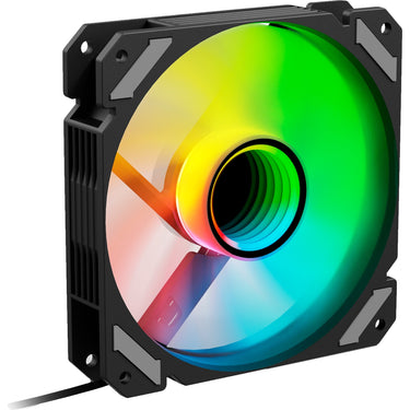 Sharkoon shark mirror rgb pwm reverse case fan (zwart, 120 x 120 x 25 mm)
