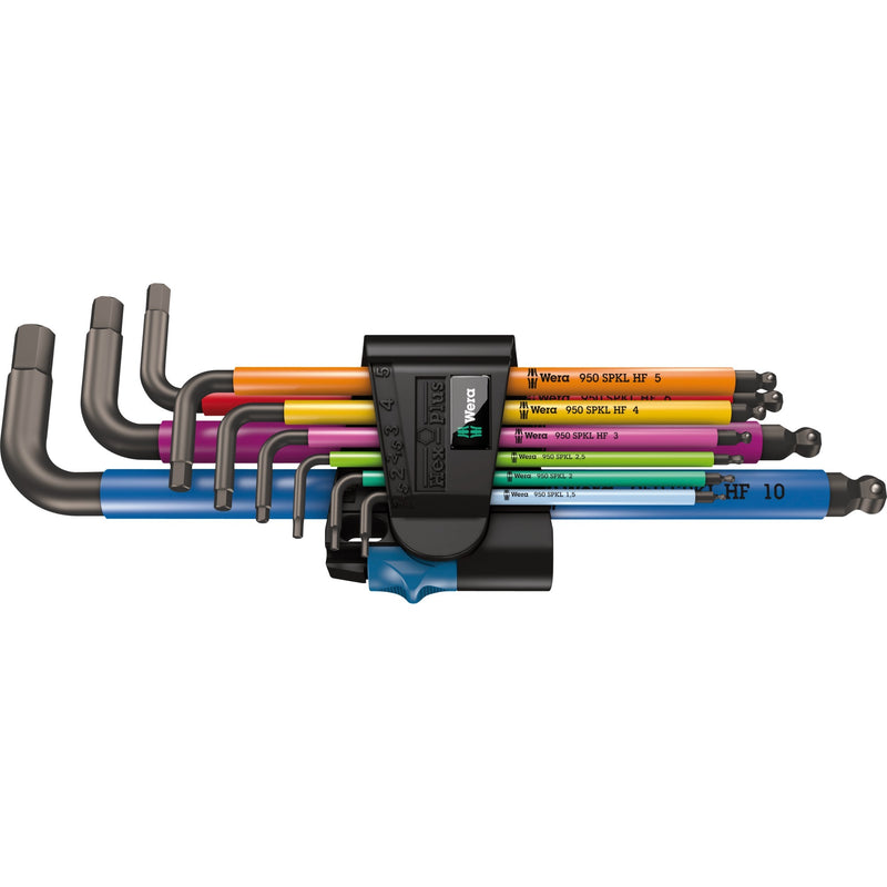 Load image into Gallery viewer, Wera inbussleutelset 950 9 hex-plus multicolour hf 1 (zwart, 9-delig, kleurgecodeerd)
