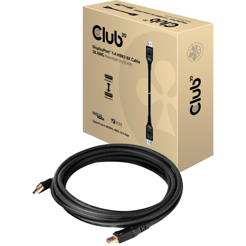 Load image into Gallery viewer, Club 3d displayport 1.4 hbr3 kabel (zwart, 5 meter, 8k 60hz)

