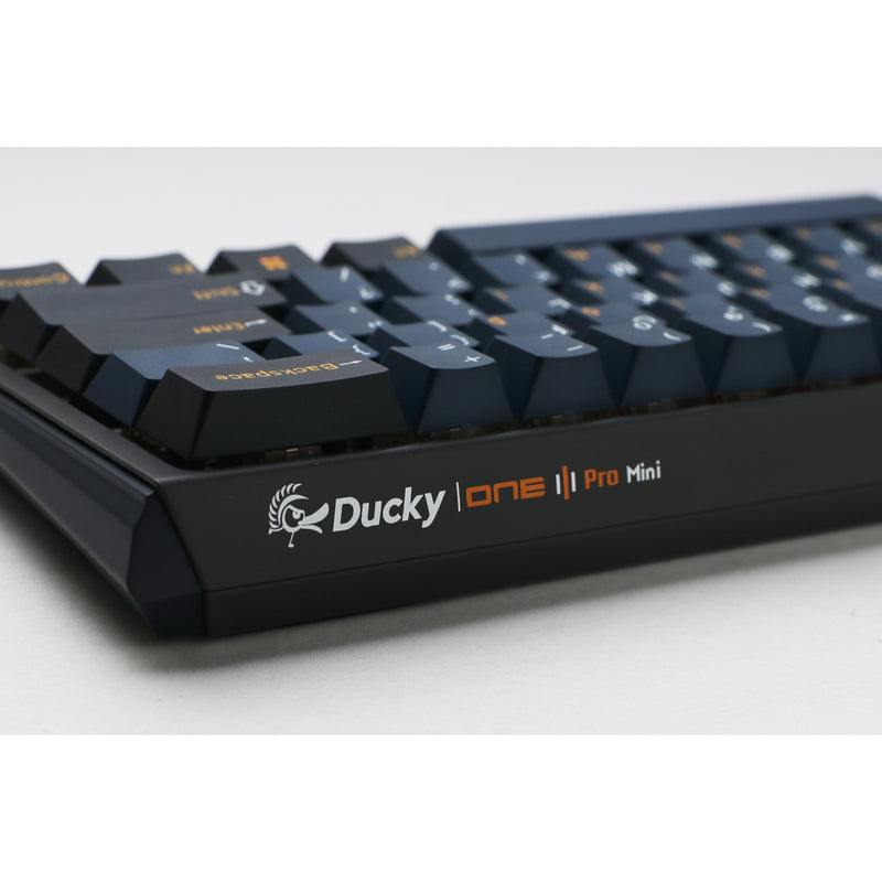 Load image into Gallery viewer, Ducky one 3 pro mini, gaming toetsenbord (zwart, us lay-out, cherry mx2a brown, rgb led, double-shot pbt, quack mechanics, 60%, hot swap)
