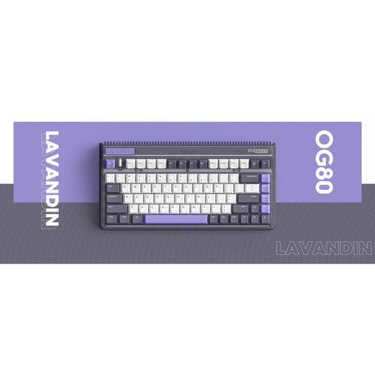 Iqunix og80 lavandin wireless mechanical keyboard (lavendel, us lay-out (qwerty), cherry mx red, 80% (tkl), hot-swappable, pbt, 2.4ghz | bluetooth 5.1 | usb-c)