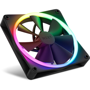 Nzxt f140 rgb duo case fans (zwart, 2 stuks, 140 x 140 x 25 mm, pwm, incl. controller)