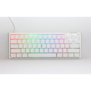 Ducky one 3 classic pure white mini rgb mechanisch toetsenbord (wit, us lay-out (qwerty), cherry mx red, 60%, rgb led, double-shot pbt, hot-swappable, quack mechanics)