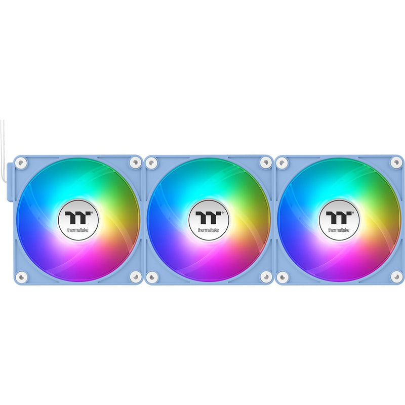 Load image into Gallery viewer, Thermaltake ct120 ex argb sync pc cooling fan hydrangea blue (3-fan pack) case fans (lichtblauw, 3 stuks, 120 x 120 x 25 mm, pwm)
