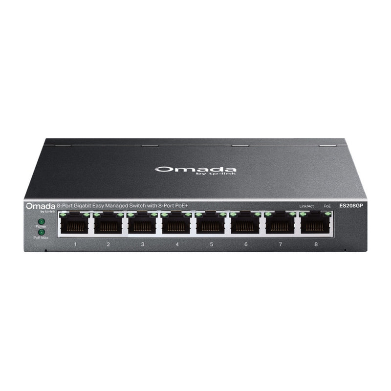 Afbeelding laden in galerijviewer, Tp-link omada es208gp 8-poort gigabit easy managed switch (zwart, 8x poe+)
