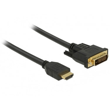 Delock hdmi > dvi (24+1) tweerichtingskabel adapter (zwart, 2 meter)