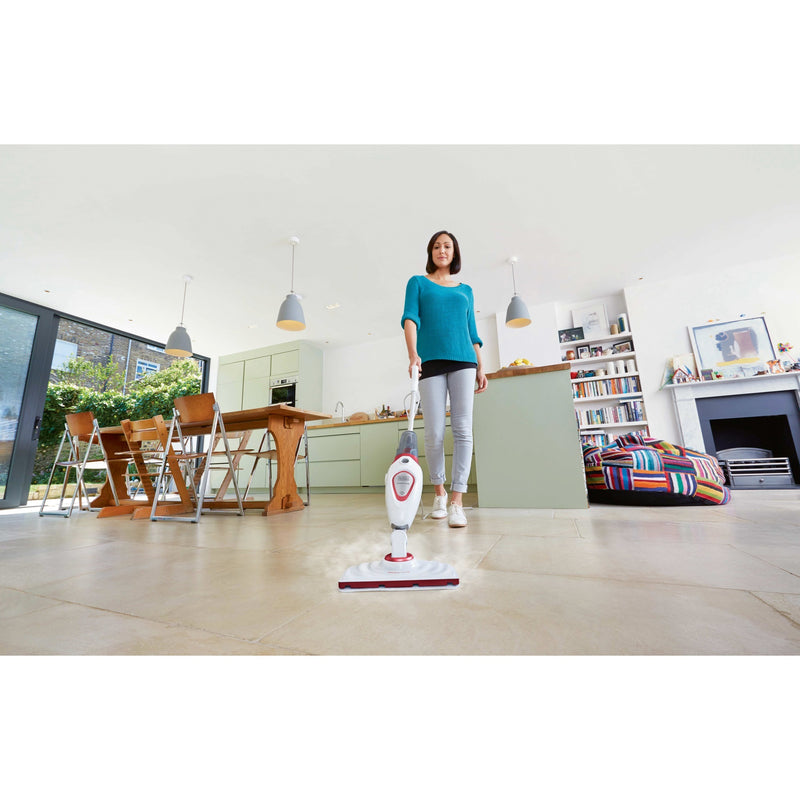 Load image into Gallery viewer, Black+decker bds1616r 1600w steam-mop met 2 stoomdoeken stoomreiniger (wit rood)
