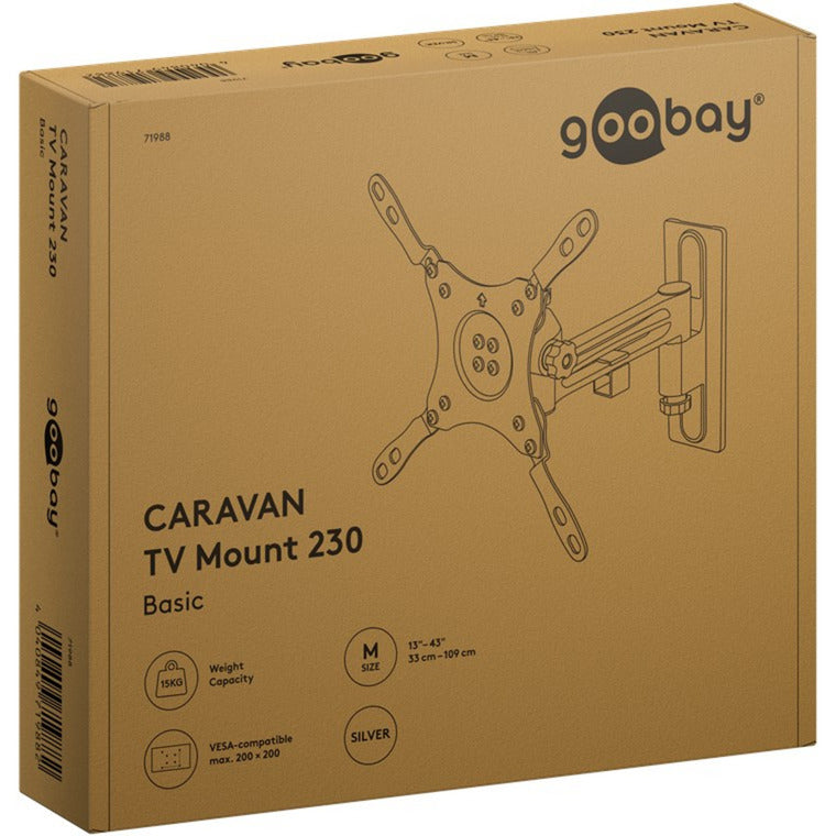 Load image into Gallery viewer, Goobay tv wall mount caravan fullmotion (m), 13 to 43 inch wandmontage (zilver)
