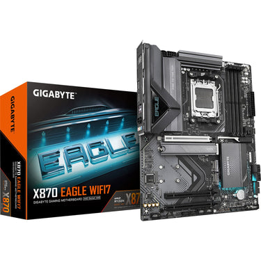 Gigabyte x870 eagle wifi7 socket am5 moederbord (zwart grijs, raid, 2.5gb-lan, wi-fi 7, bt, sound, atx)
