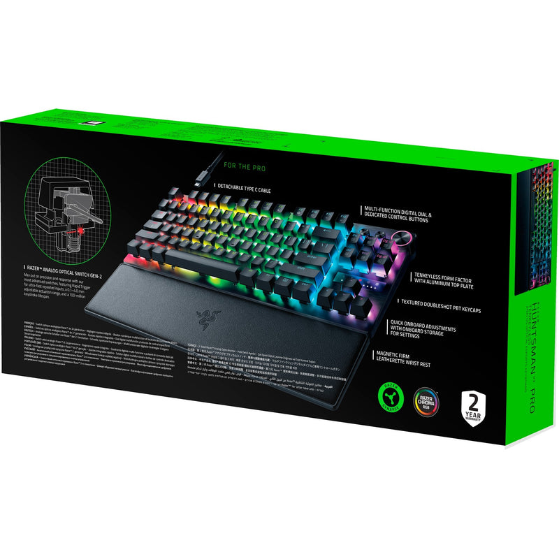 Load image into Gallery viewer, Razer huntsman v3 pro tkl rgb mechanisch gaming toetsenbord (zwart, us lay-out (qwerty), analog optical gen 2, 80% (tkl), double-shot pbt)
