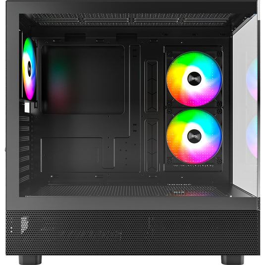 Montech xr midi tower behuizing (zwart | 2x usb-a | 1x usb-c | rgb | tempered glass)