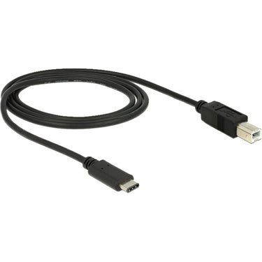 Delock usb-c 2.0 > usb-b kabel (zwart, 1 meter)