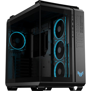 Asus tuf gaming gt502 horizon argb midi tower behuizing (zwart | 3x usb-a | 1x usb-c | tempered glass)