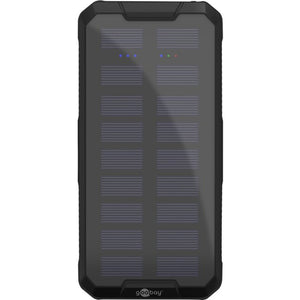 Goobay outdoor solar power bank 20,000 mah with power delivery powerbank (zwart)
