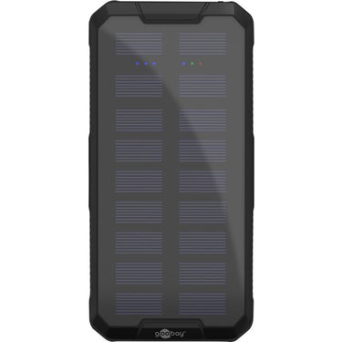 Goobay outdoor solar power bank 20,000 mah with power delivery powerbank (zwart)