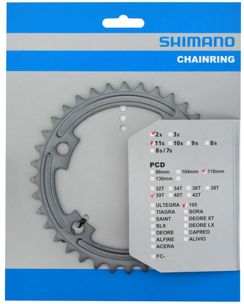 Load image into Gallery viewer, Shimano Kettingblad 39T 105 FC-R7000 zilver
