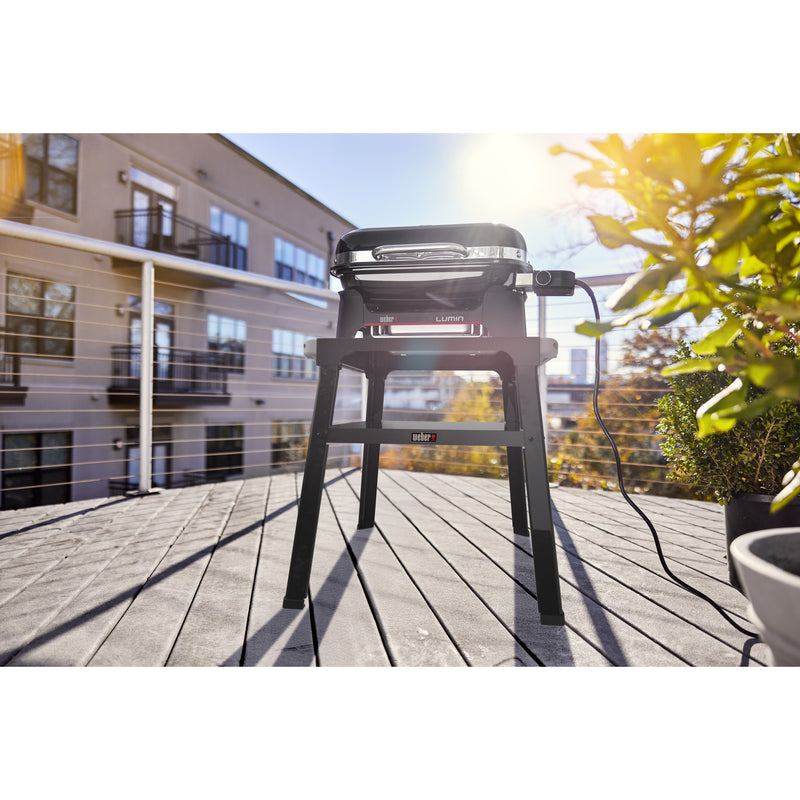 Load image into Gallery viewer, Weber lumin compact elektrische barbecue voor buiten met onderstel (zwart, 2 tot 4 personen, grilloppervlak 1161 cm²)
