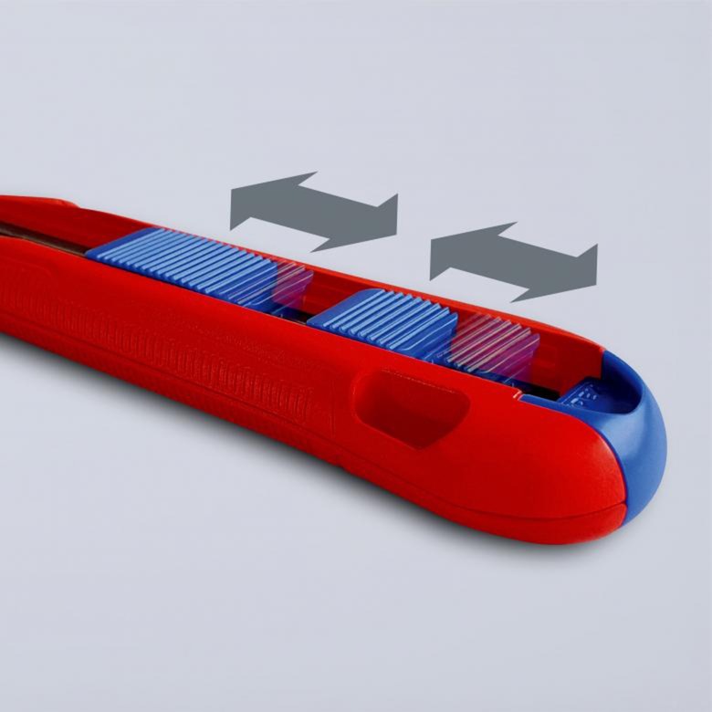 Load image into Gallery viewer, Knipex cutix universele mes stanleymes (rood blauw, incl. 2 mesbladen)
