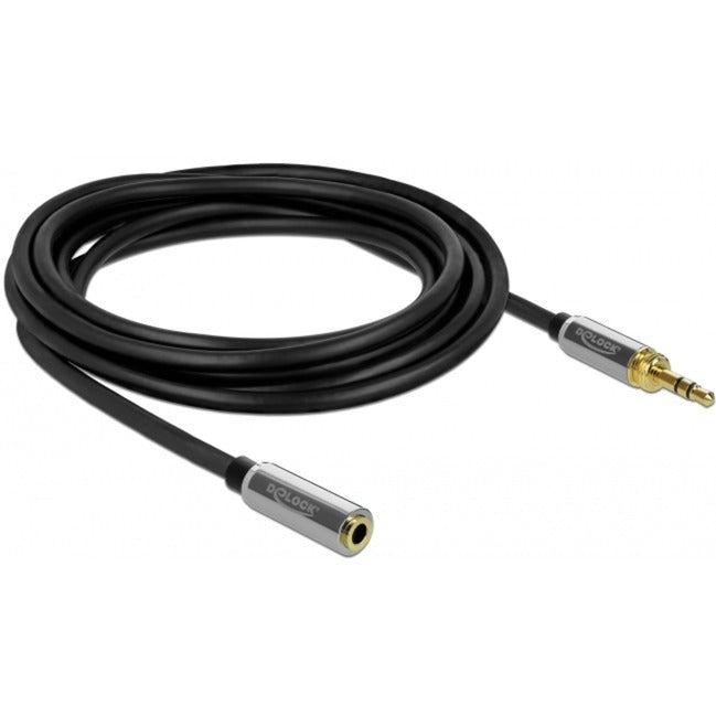 Chargez l'image dans la visionneuse de la galerie, Delock stereo jack 3,5 mm 3-pin male > female verlengkabel (zwart, 2 meter)
