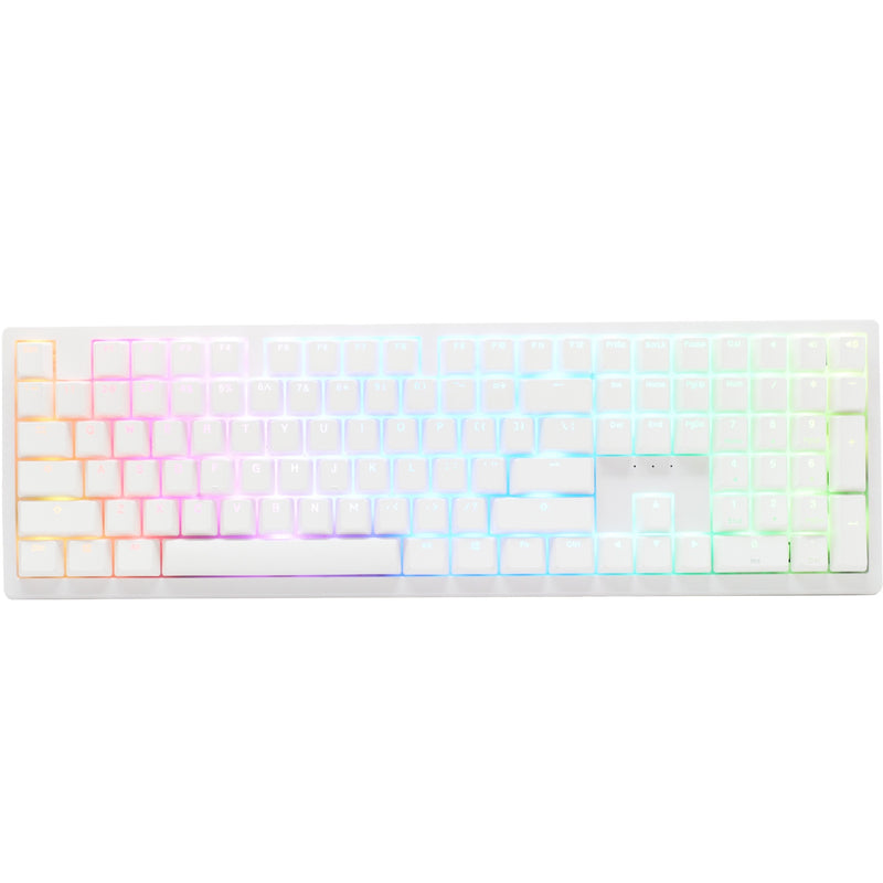 Load image into Gallery viewer, Ducky zero 6108 pure white, gaming toetsenbord (wit, us lay-out, cherry mx2a brown, rgb leds, double-shot pbt, hot swap, 2.4ghz | bluetooth | usb-c)
