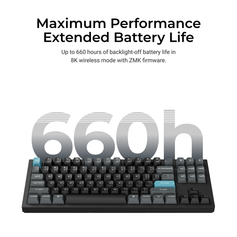 Load image into Gallery viewer, Keychron q3 ultra-m4 8k wireless custom mechanical keyboard (zwart, us lay-out (qwerty), silk pom banana, 80% (tkl) , rgb, hot swap, 8k, 2.4 ghz | bluetooth 5.2 | usb-c)
