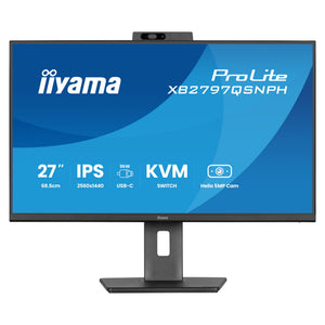 Iiyama prolite xb2797qsnph-b1 27 monitor (zwart, hdmi, displayport, usb-c, lan, audio, webcam)