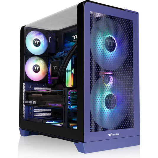 Thermaltake view 390 air future dusk midi tower behuizing (paars | 2x usb-a | 1x usb-c | tempered glass)