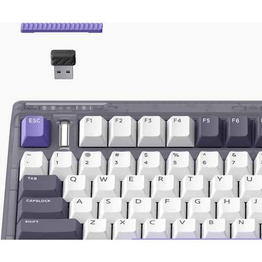 Iqunix og80 lavandin wireless mechanical keyboard (lavendel, us lay-out (qwerty), cherry mx red, 80% (tkl), hot-swappable, pbt, 2.4ghz | bluetooth 5.1 | usb-c)