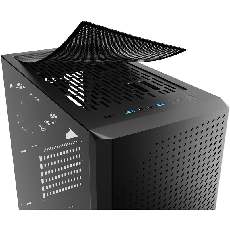 Load image into Gallery viewer, Sharkoon vs9 rgb black midi tower behuizing (zwart | 2x usb-a | 1x usb-c | rgb | tempered glass)
