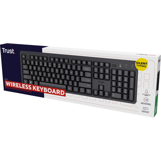 Trust ody ii silent wireless keyboard, toetsenbord (zwart, eu lay-out (qwerty), membraan)