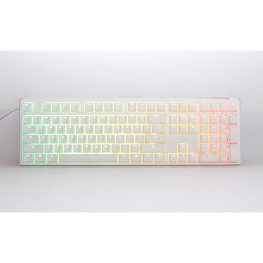 Ducky one 3 classic pure white rgb mechanisch toetsenbord (wit, us lay-out (qwerty), cherry mx silent red, 100%, rgb led, double-shot pbt, hot-swappable, quack mechanics)