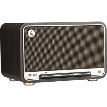 Edifier d32 draadloze tafelluidspreker (donkerbruin zilver, bluetooth, wi-fi (apple airplay), usb-c, aux)