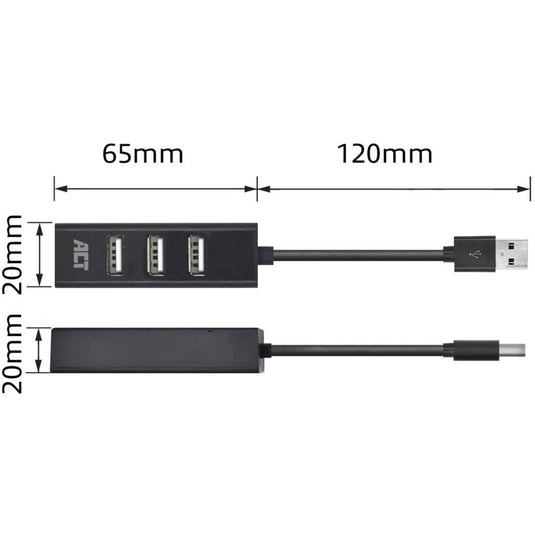 Act connectivity usb hub mini 4 port usb-hub (zwart)