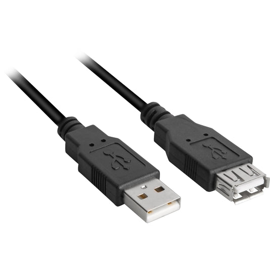 Sharkoon usb 2.0 verlengkabel (zwart, 2 meter, dubbele afscherming)