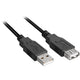 Sharkoon usb 2.0 verlengkabel (zwart, 2 meter, dubbele afscherming)