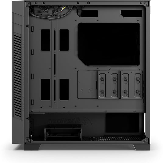 Sharkoon s25 silent midi tower behuizing (zwart | 2x usb-a | 1x usb-c)