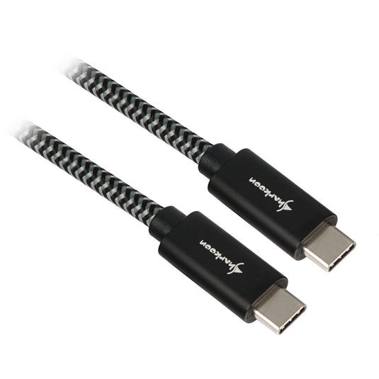 Sharkoon usb 3.2 kabel, usb-c > usb-c (zwart grijs, 0,5 meter)