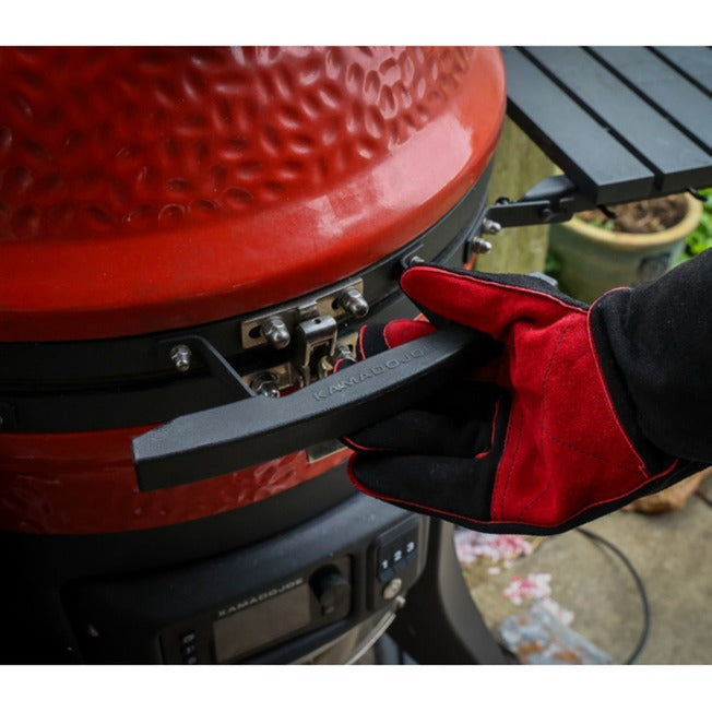 Load image into Gallery viewer, Kamado joe leather gloves handschoen (zwart rood)
