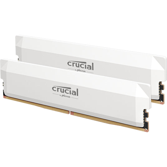 Crucial pro oc 32 gb ddr5-6000 (2x 16 gb) werkgeheugen (wit, cp2k16g60c36u5w, xmp 3.0, expo)