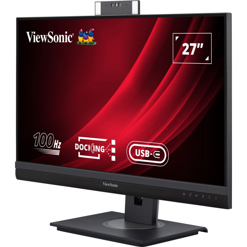 Load image into Gallery viewer, Viewsonic video conferencing docking monitor vg2757v-2k 27 (zwart (mat) grijs, 1x hdmi, 1x displayport, usb-a, usb-c, audio)
