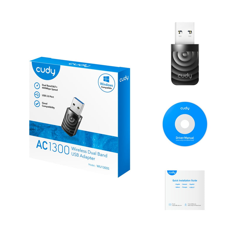 Load image into Gallery viewer, Cudy AC1300 Wi-Fi USB Adapter
