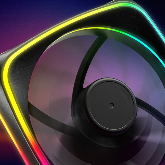 Sharkoon shark lights rgb pwm case fan (zwart, 120 x 120 x 25 mm)