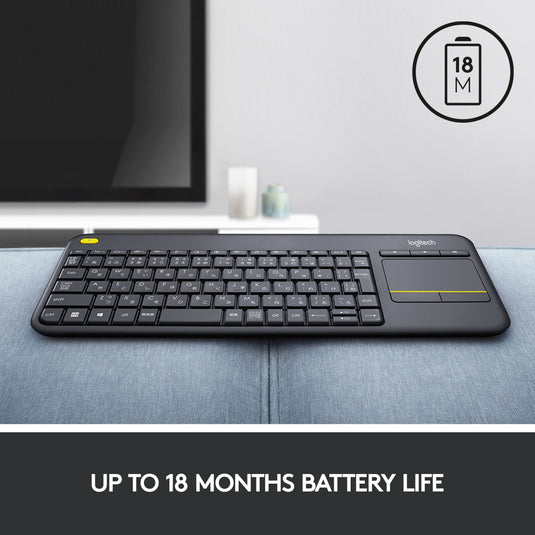 Logitech wireless touch keyboard k400 plus, toetsenbord (antraciet, eu lay-out (qwerty))