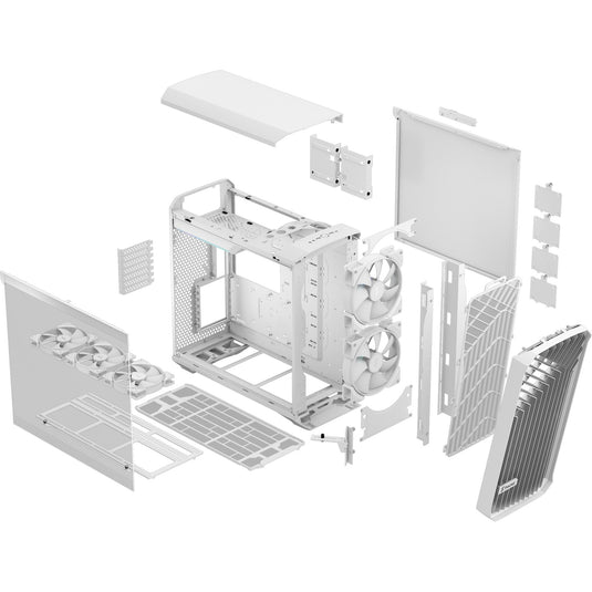 Fractal design torrent white rgb tg clear tint midi tower behuizing (wit | 2x usb-a | 1x usb-c | rgb | window)