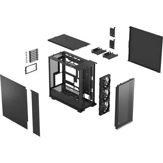Fractal design epoch xl solid midi tower behuizing (zwart | 2x usb-a | 1x usb-c)