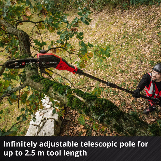 Einhell professional accu telescopische kettingzaag gp-lc 18 20 li t bl-solo (rood zwart, accu en oplader niet inbegrepen)